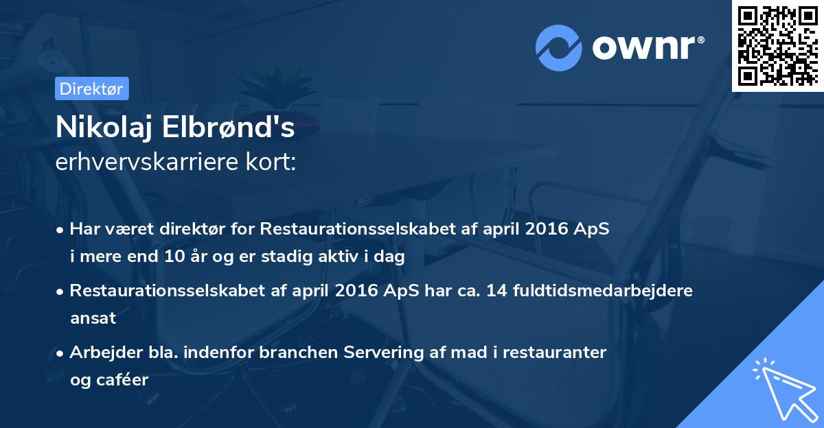 Nikolaj Elbrønd's erhvervskarriere kort