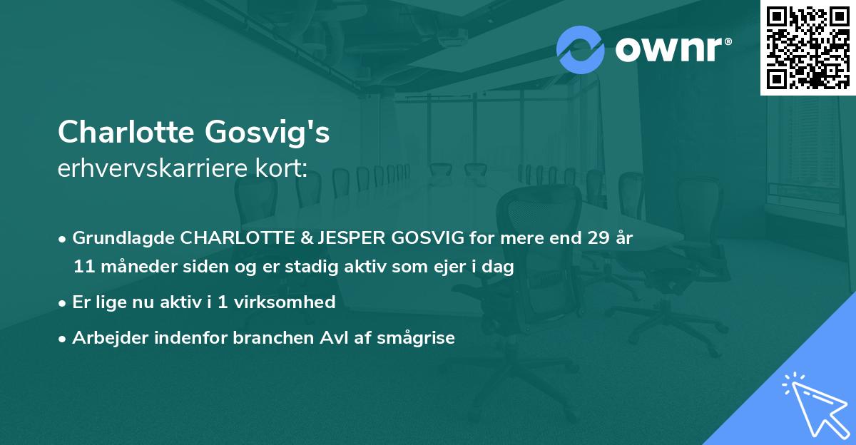 Charlotte Gosvig's erhvervskarriere kort