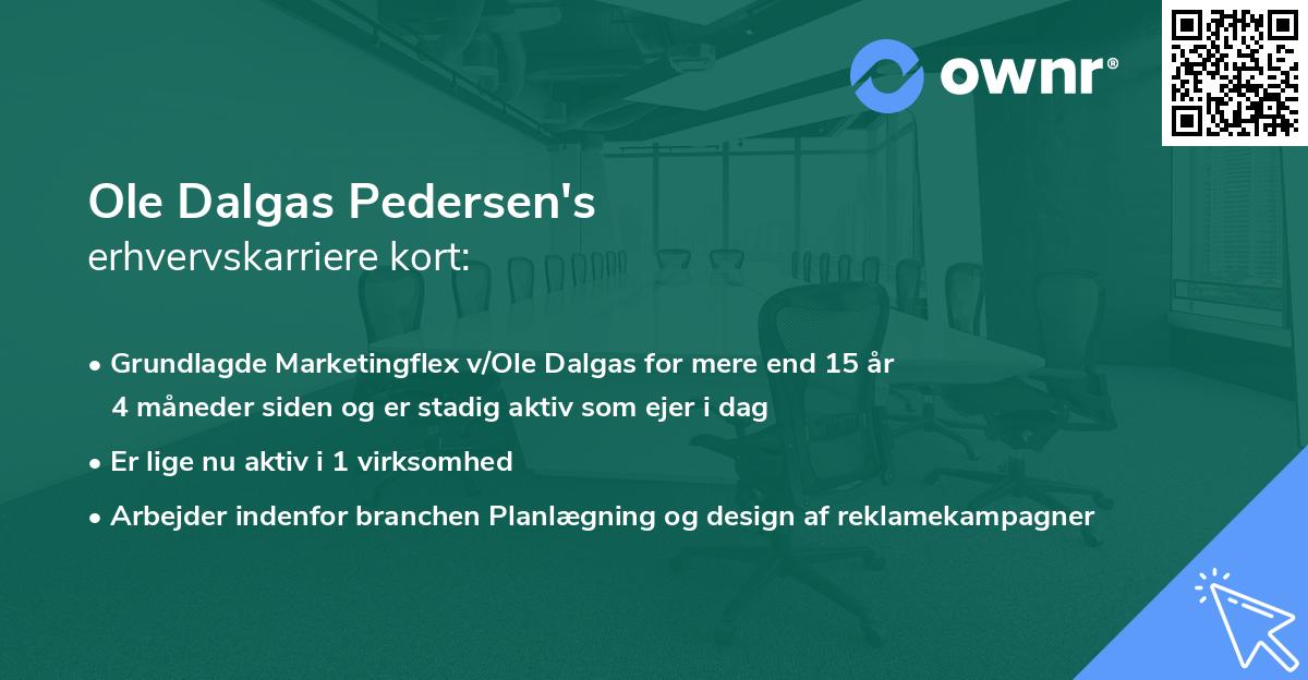 Ole Dalgas Pedersen's erhvervskarriere kort