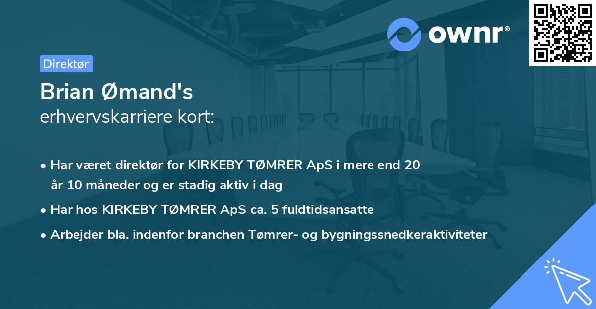 Brian Ømand's erhvervskarriere kort
