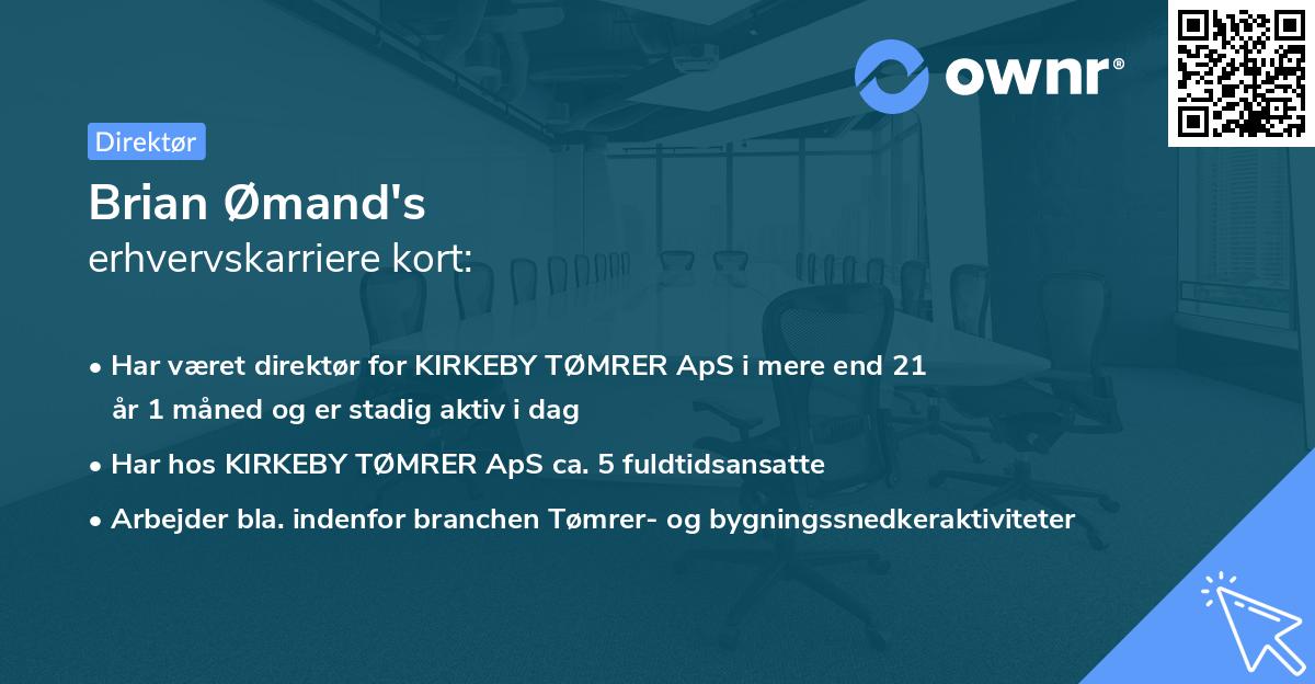 Brian Ømand's erhvervskarriere kort
