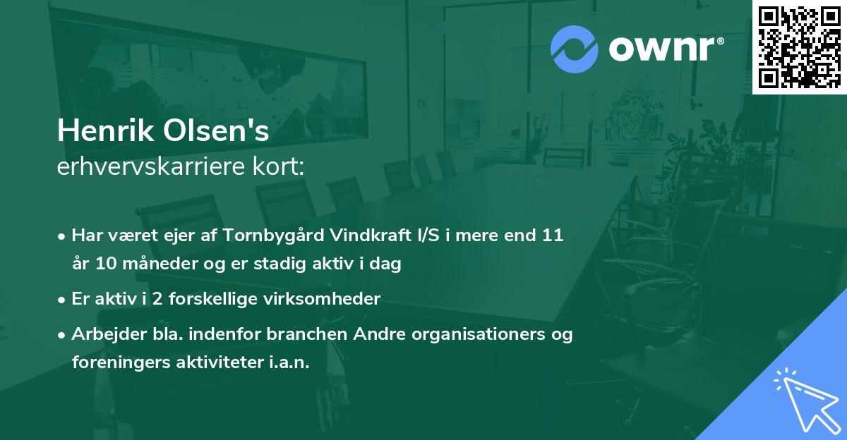 Henrik Olsen's erhvervskarriere kort