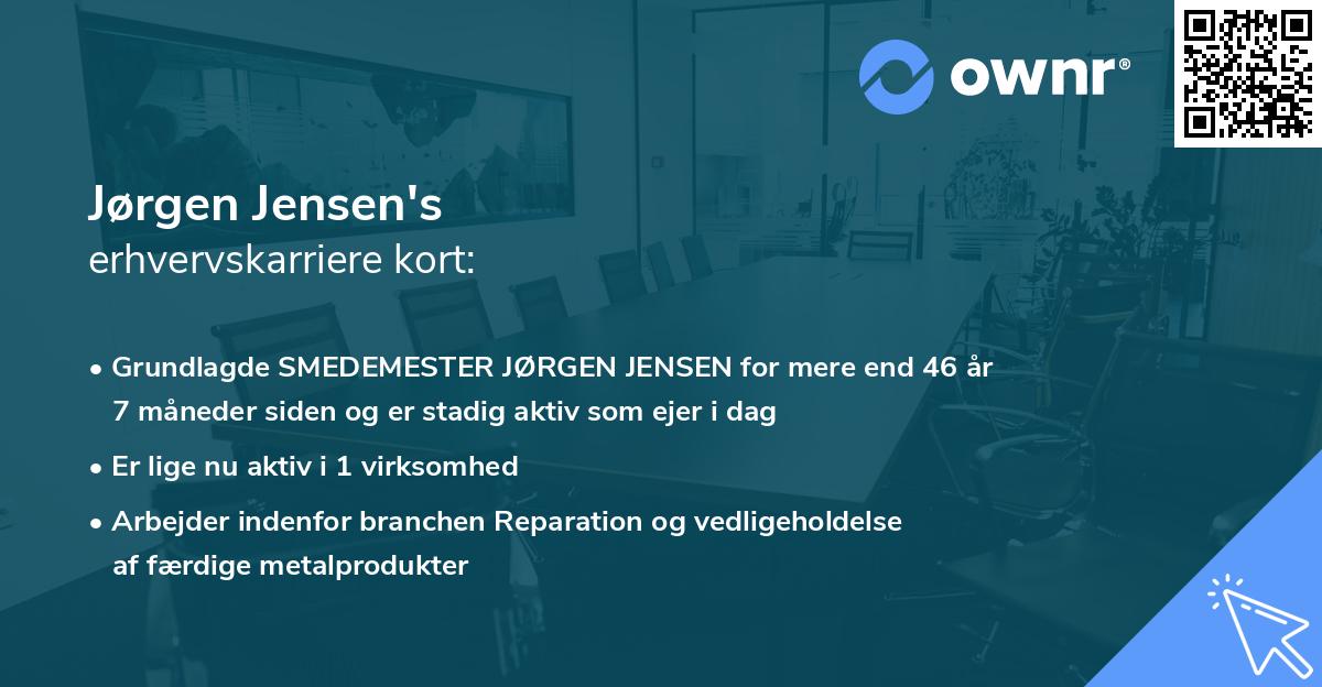 Jørgen Jensen's erhvervskarriere kort