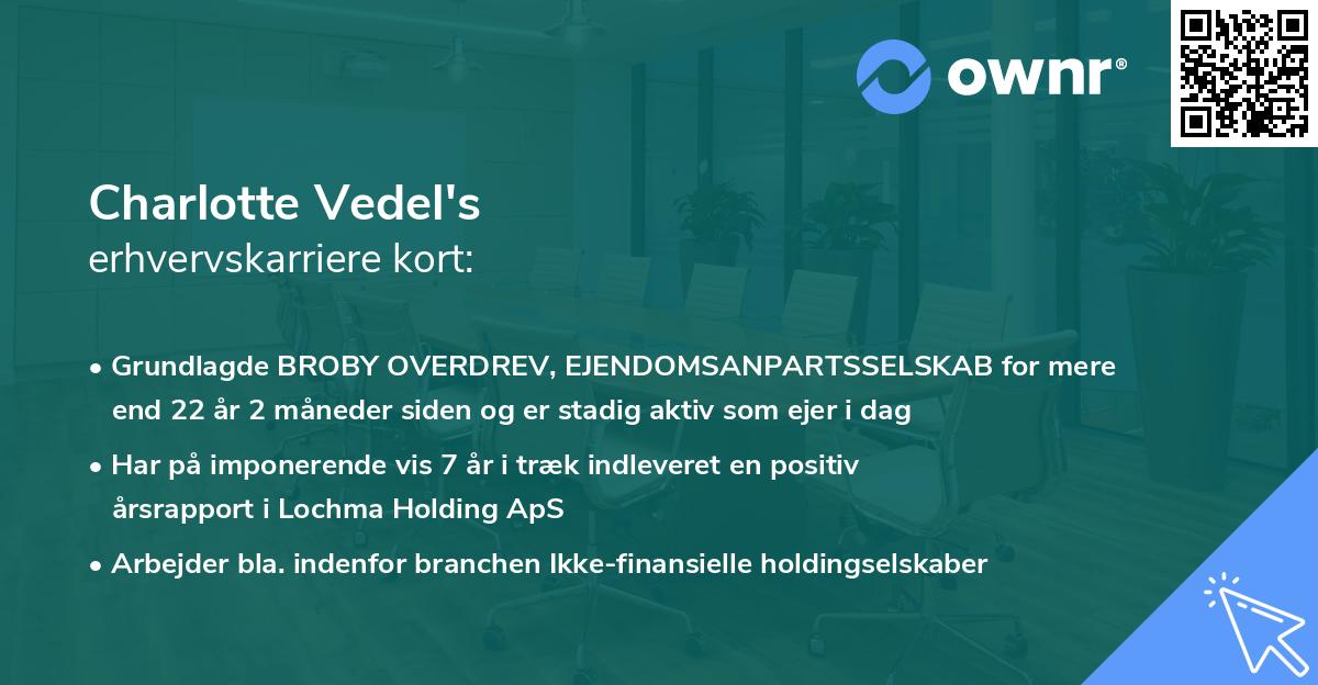 Charlotte Vedel's erhvervskarriere kort