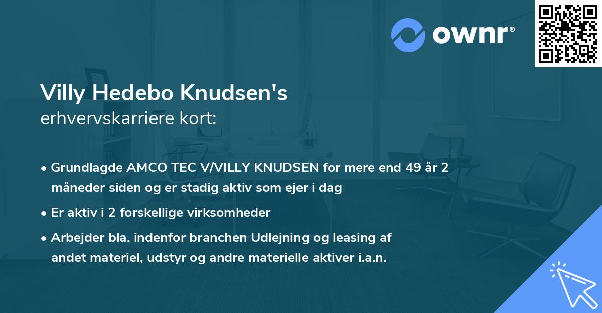 Villy Hedebo Knudsen's erhvervskarriere kort