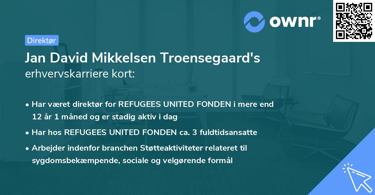 Jan David Mikkelsen Troensegaard's erhvervskarriere kort