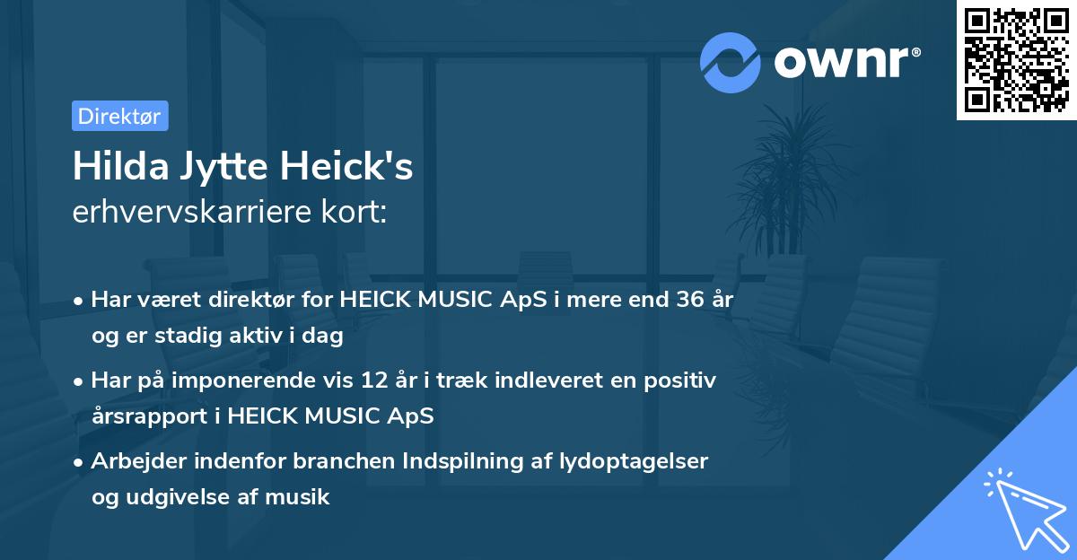 Hilda Jytte Heick's erhvervskarriere kort