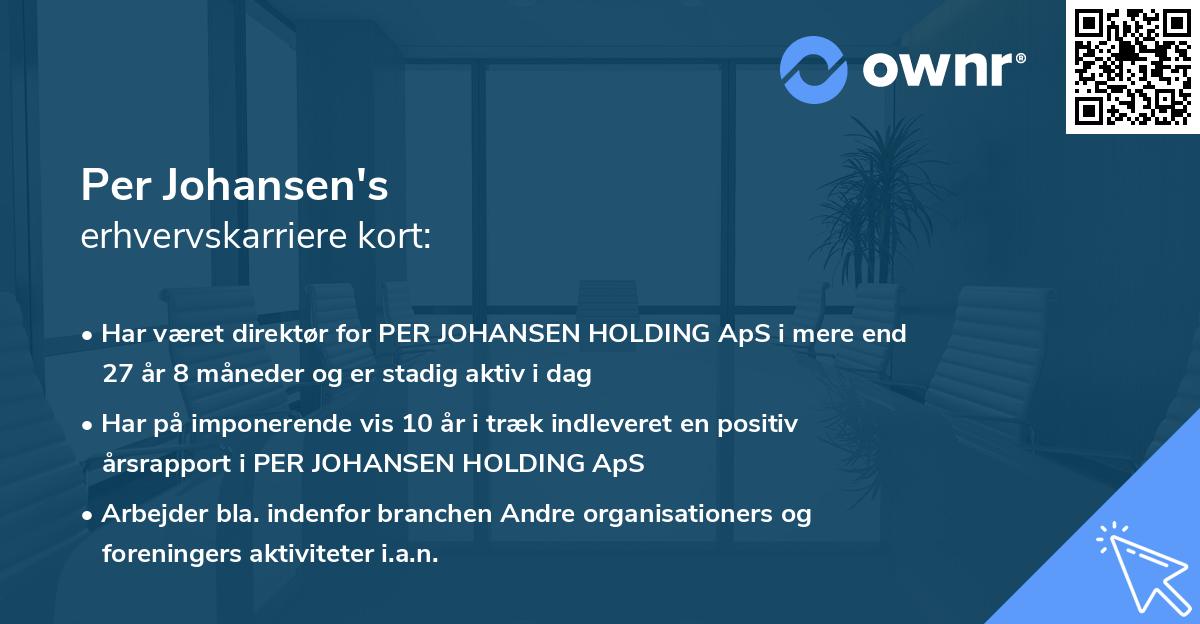 Per Johansen's erhvervskarriere kort