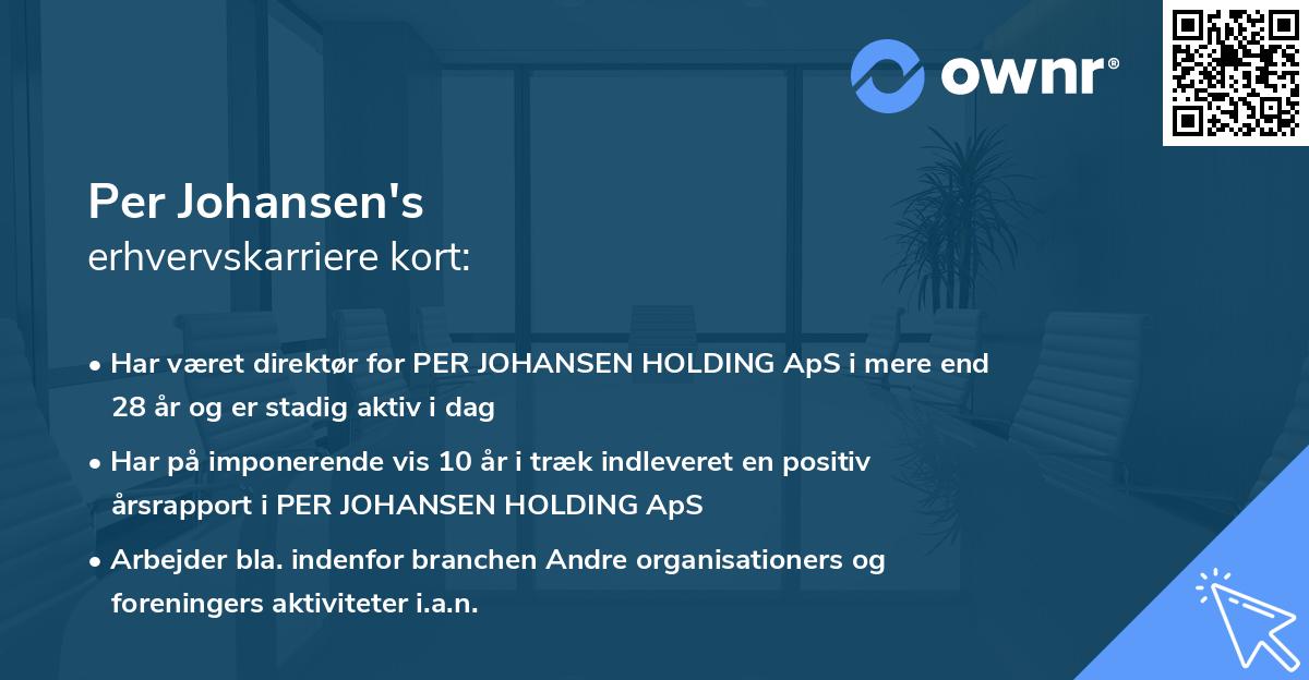 Per Johansen's erhvervskarriere kort