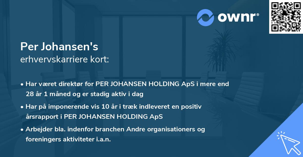 Per Johansen's erhvervskarriere kort