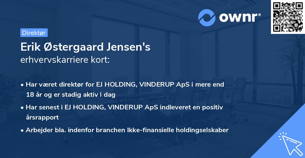 Erik Østergaard Jensen's erhvervskarriere kort