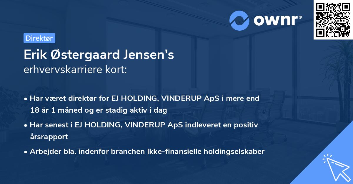 Erik Østergaard Jensen's erhvervskarriere kort