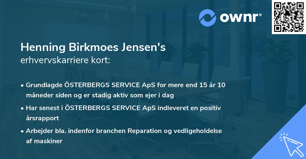 Henning Birkmoes Jensen's erhvervskarriere kort