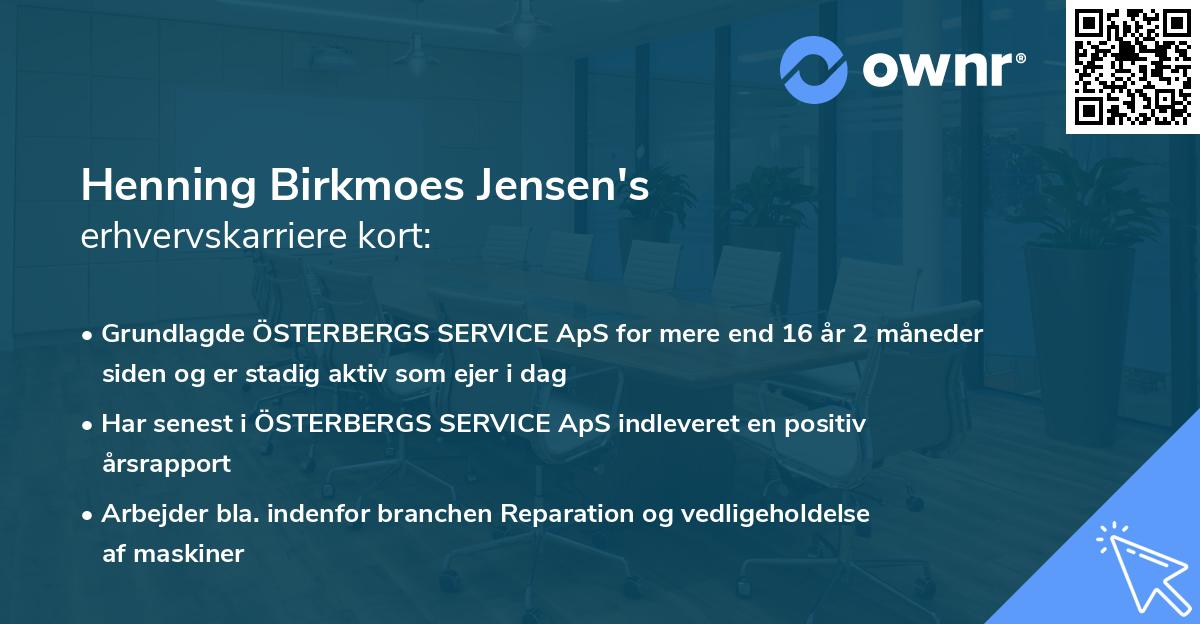 Henning Birkmoes Jensen's erhvervskarriere kort