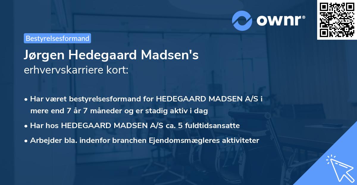 Jørgen Hedegaard Madsen's erhvervskarriere kort