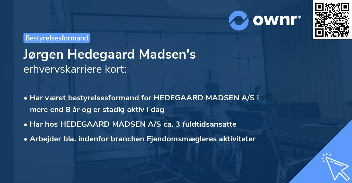 Jørgen Hedegaard Madsen's erhvervskarriere kort