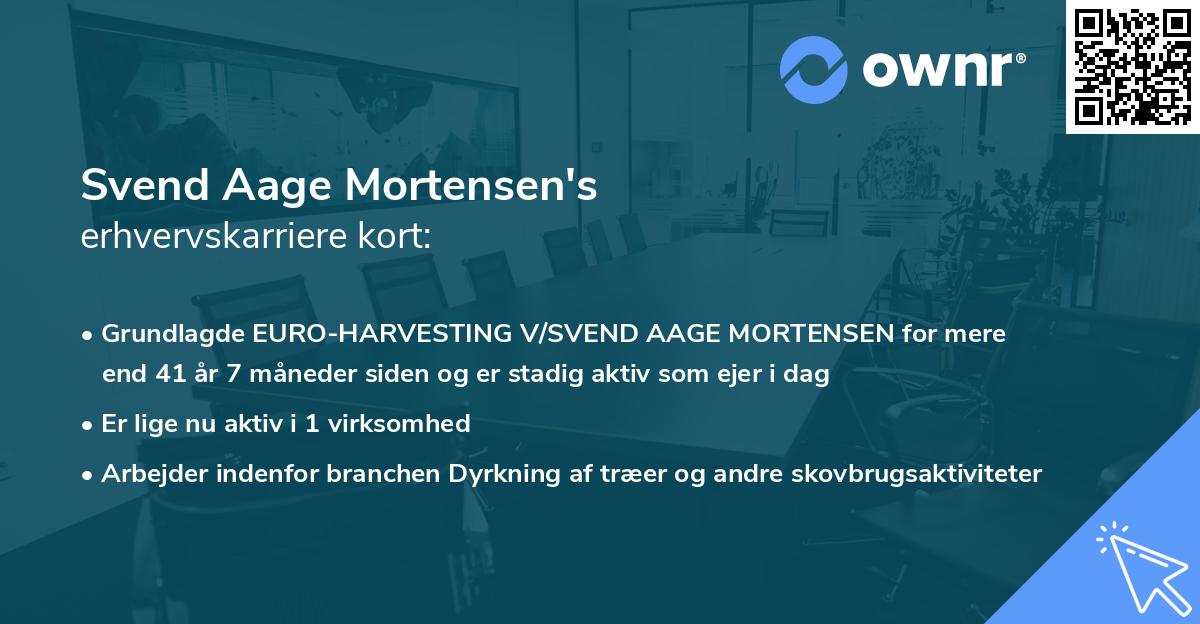 Svend Aage Mortensen's erhvervskarriere kort