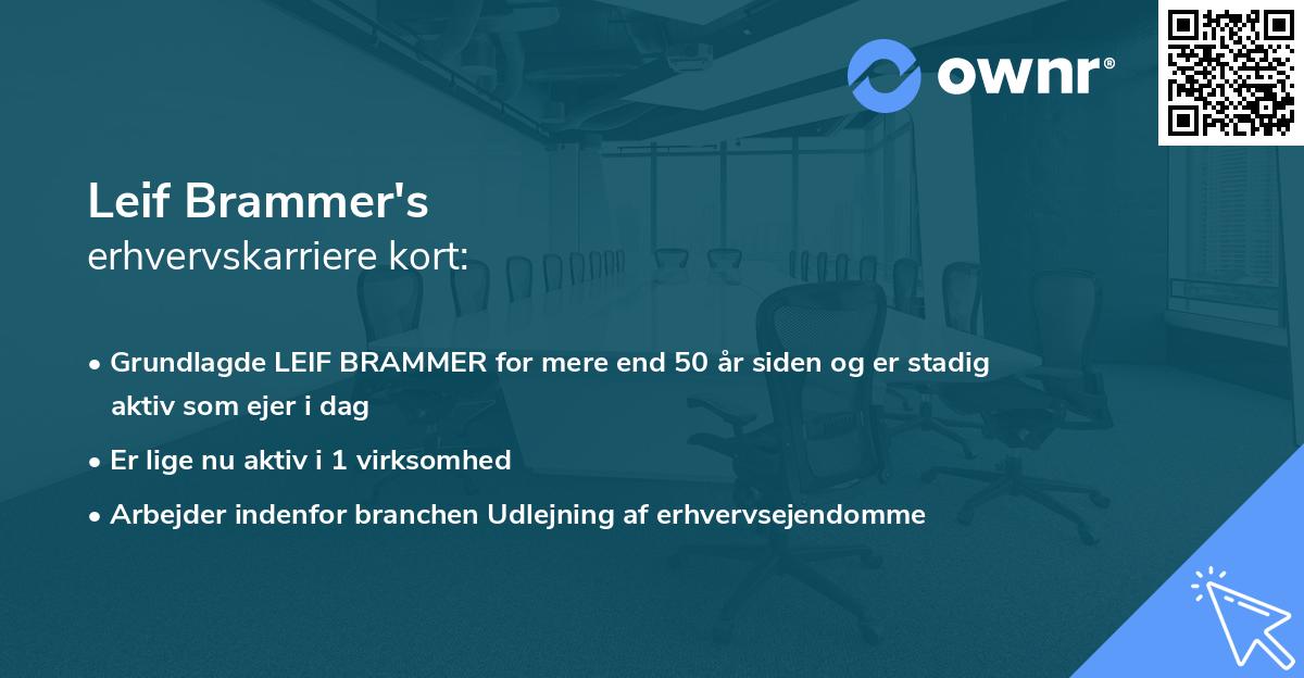 Leif Brammer's erhvervskarriere kort