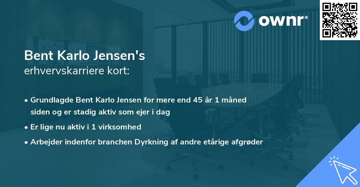 Bent Karlo Jensen's erhvervskarriere kort