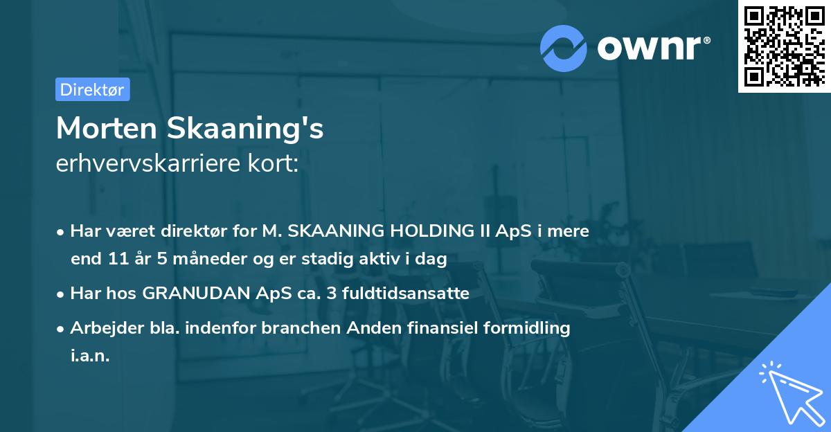 Morten Skaaning's erhvervskarriere kort