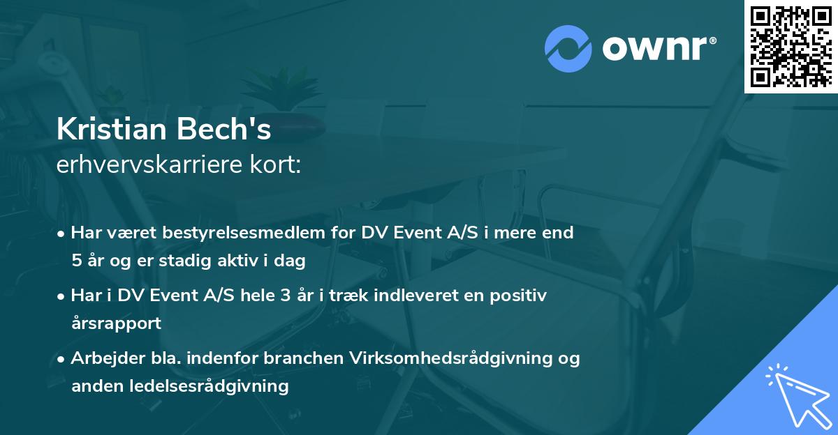 Kristian Bech's erhvervskarriere kort