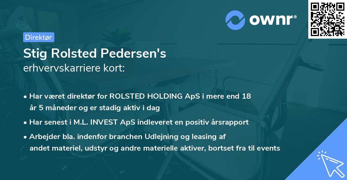 Stig Rolsted Pedersen's erhvervskarriere kort