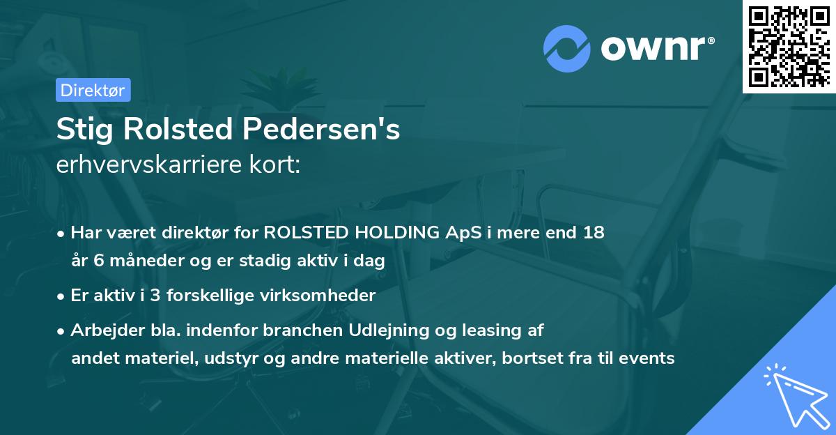 Stig Rolsted Pedersen's erhvervskarriere kort