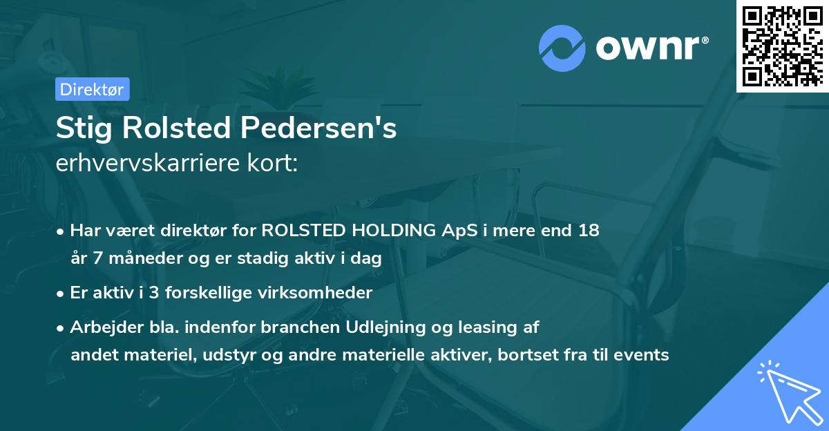 Stig Rolsted Pedersen's erhvervskarriere kort