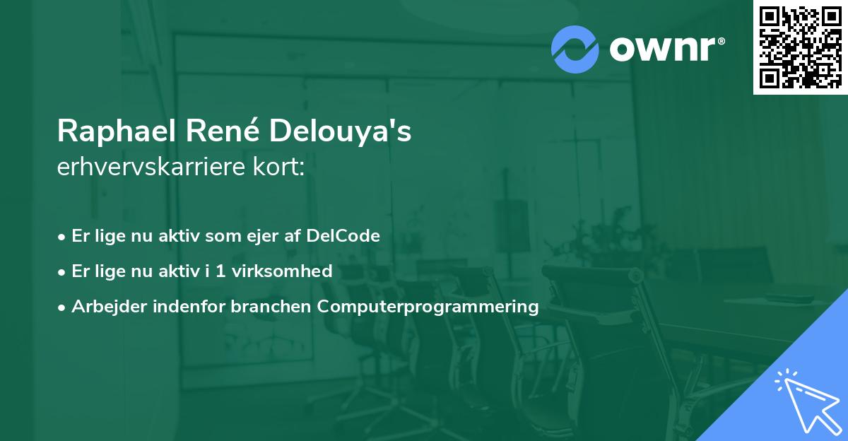 Raphael René Delouya's erhvervskarriere kort