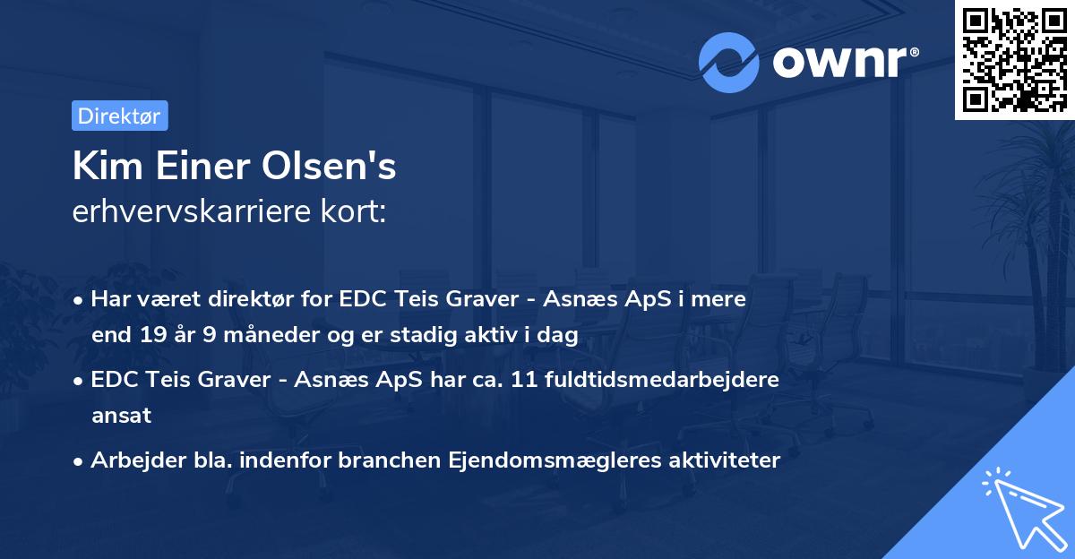 Kim Einer Olsen's erhvervskarriere kort