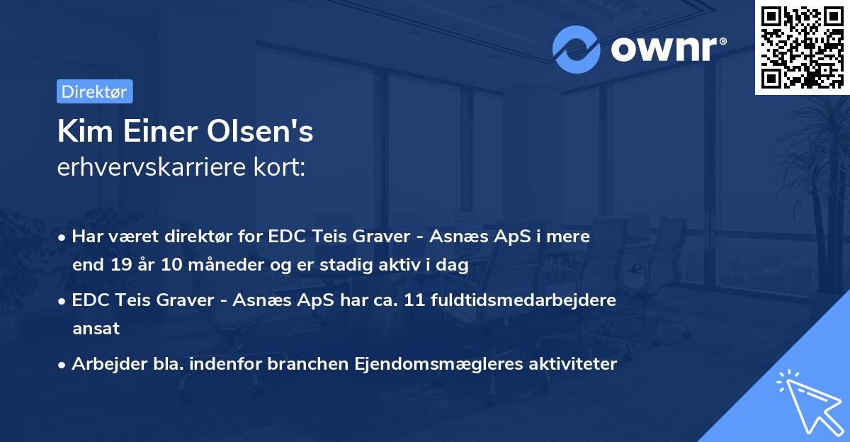 Kim Einer Olsen's erhvervskarriere kort