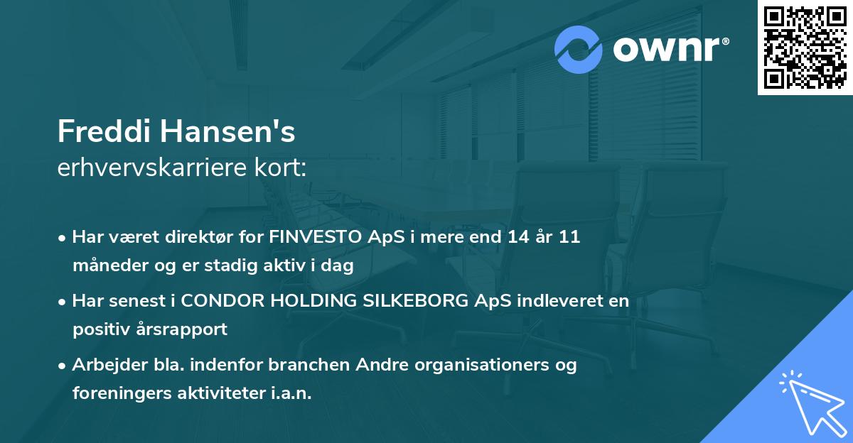 Freddi Hansen's erhvervskarriere kort