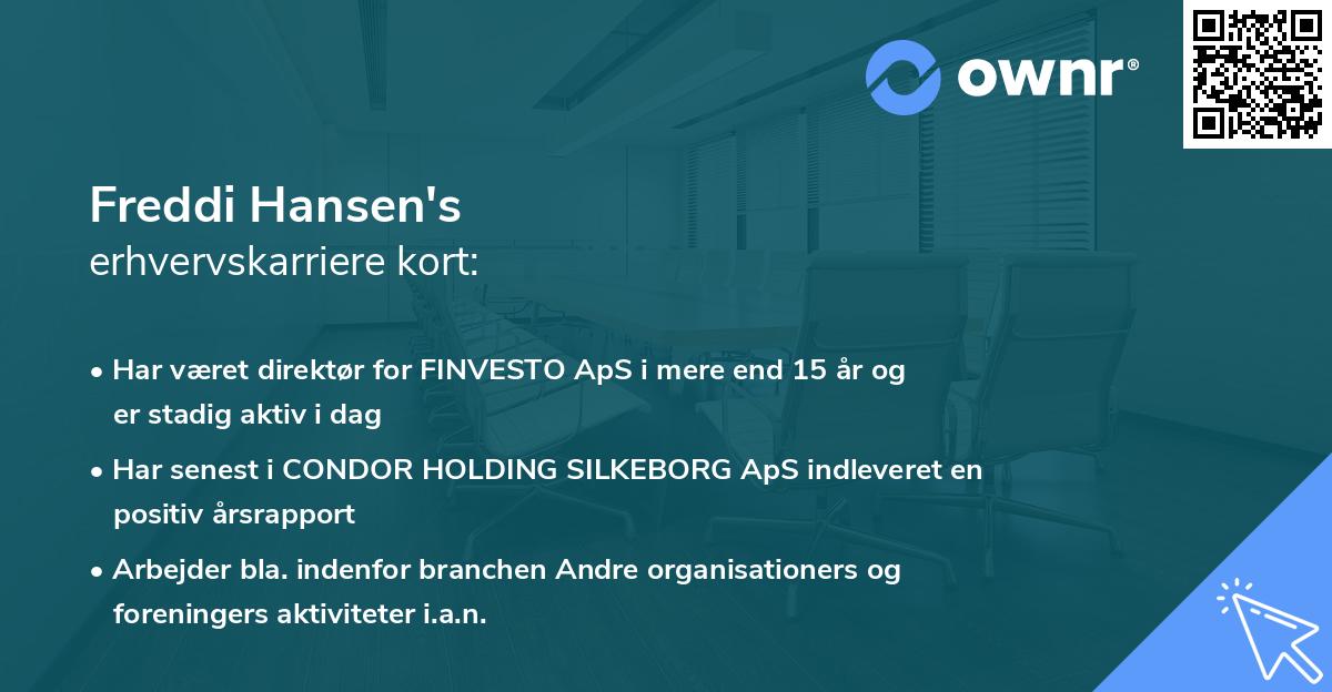 Freddi Hansen's erhvervskarriere kort