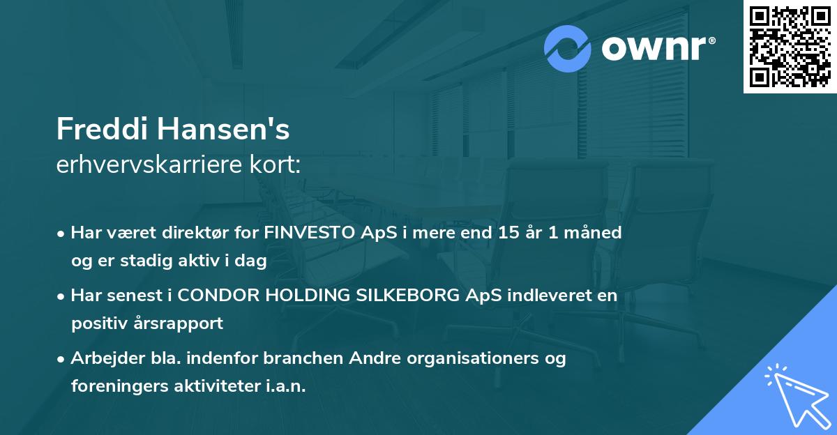 Freddi Hansen's erhvervskarriere kort