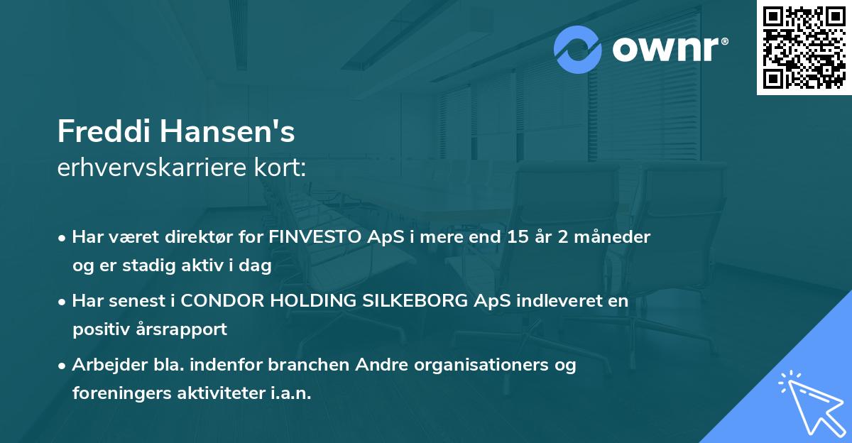 Freddi Hansen's erhvervskarriere kort