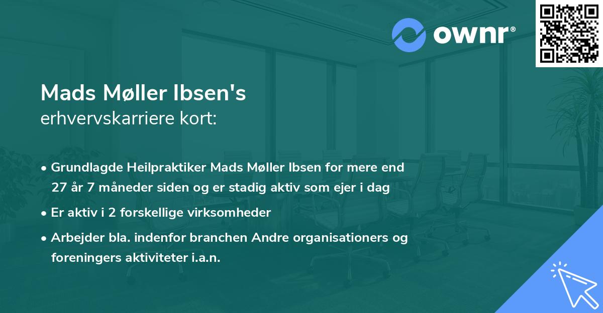 Mads Møller Ibsen's erhvervskarriere kort