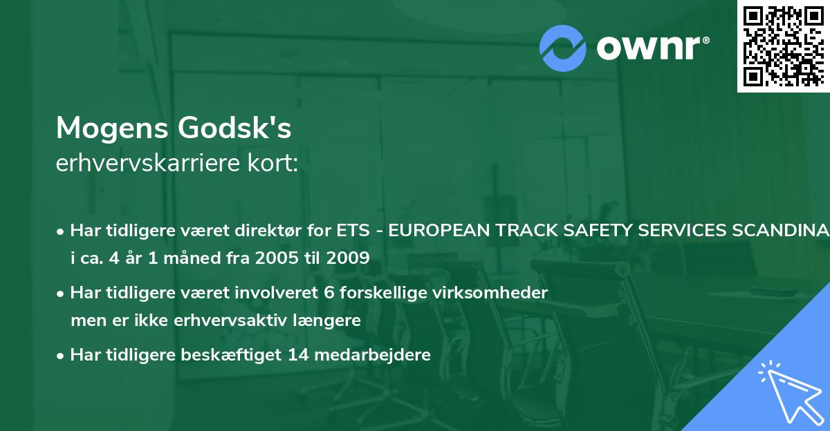 Mogens Godsk's erhvervskarriere kort