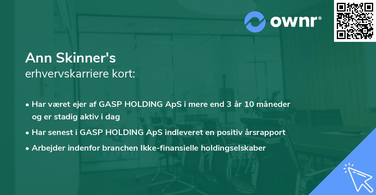 Ann Skinner's erhvervskarriere kort