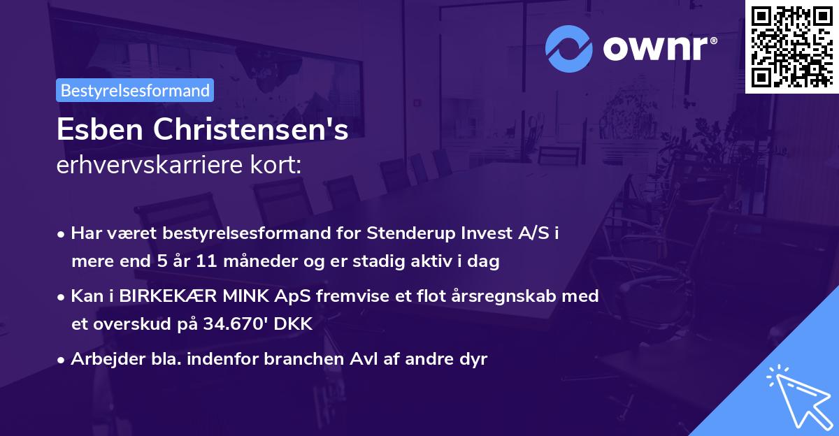 Esben Christensen's erhvervskarriere kort