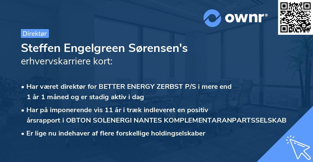 Steffen Engelgreen Sørensen's erhvervskarriere kort