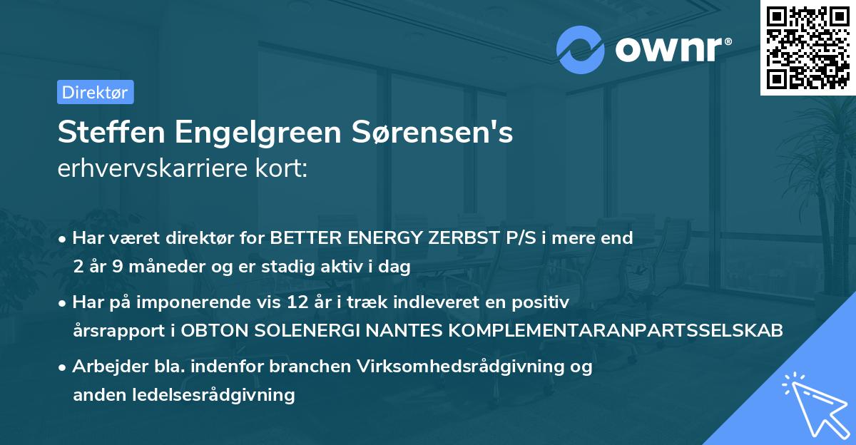 Steffen Engelgreen Sørensen's erhvervskarriere kort