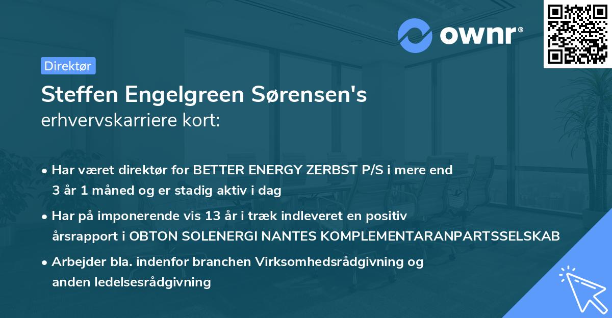 Steffen Engelgreen Sørensen's erhvervskarriere kort
