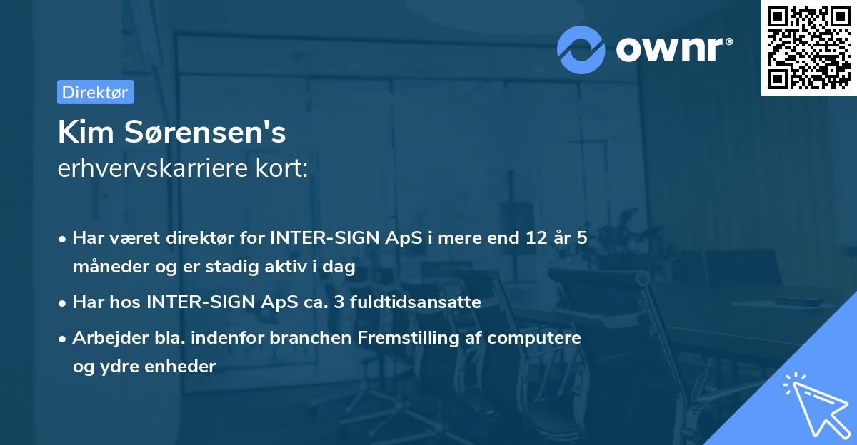 Kim Sørensen's erhvervskarriere kort
