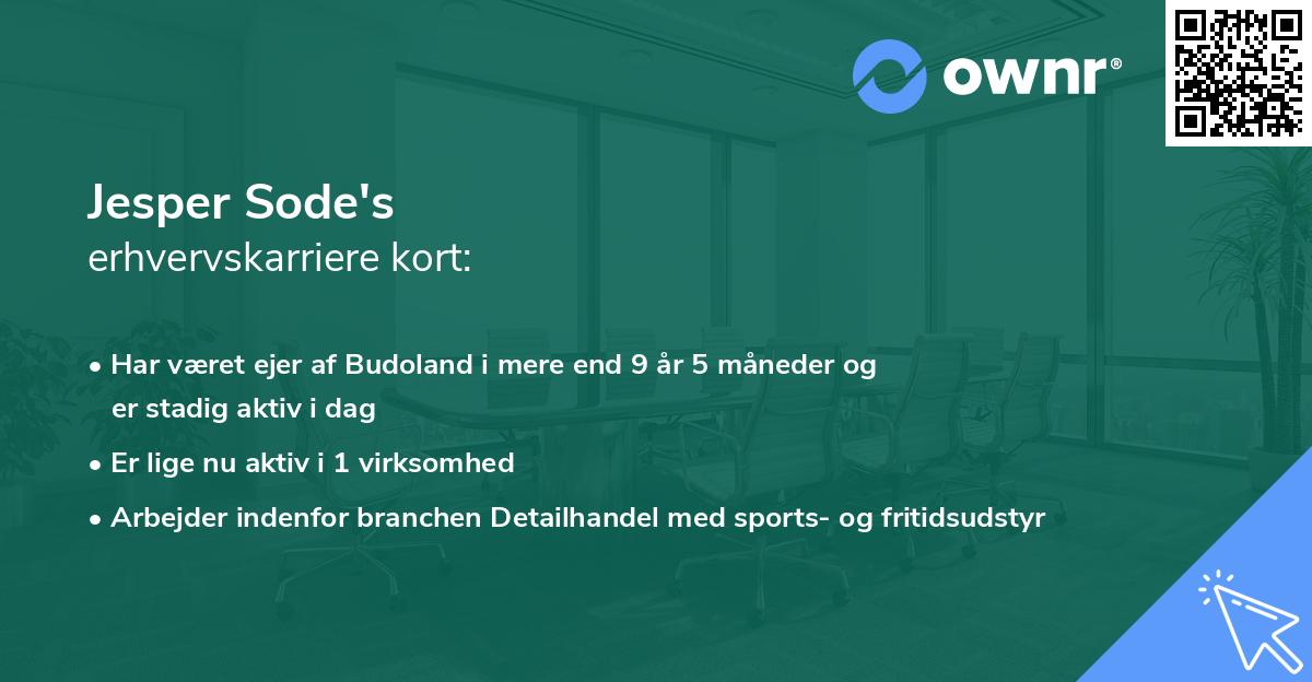 Jesper Sode's erhvervskarriere kort