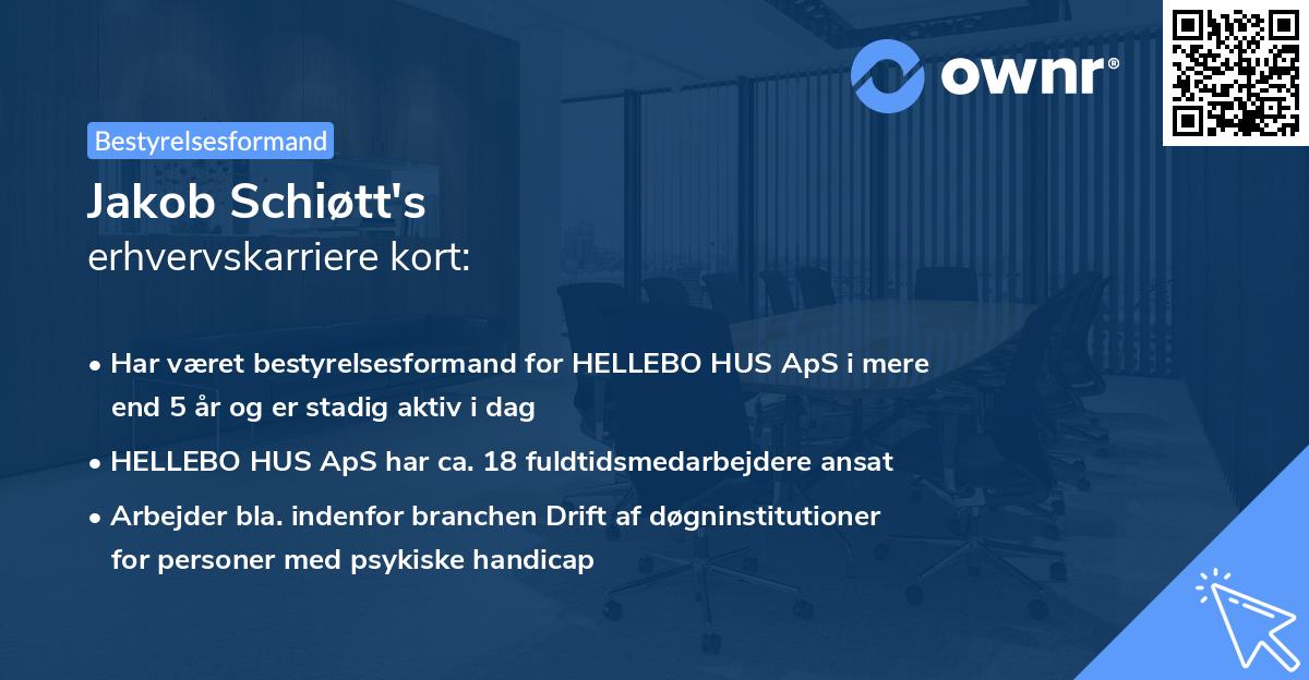 Jakob Schiøtt's erhvervskarriere kort