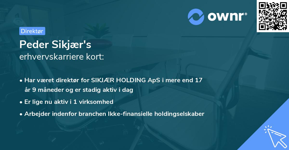 Peder Sikjær's erhvervskarriere kort