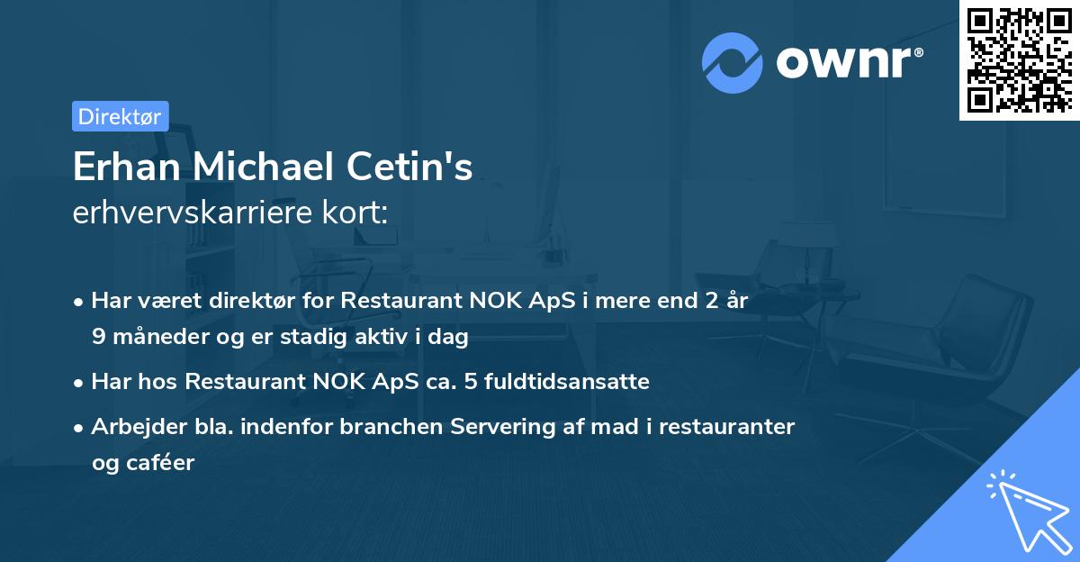 Erhan Michael Cetin's erhvervskarriere kort