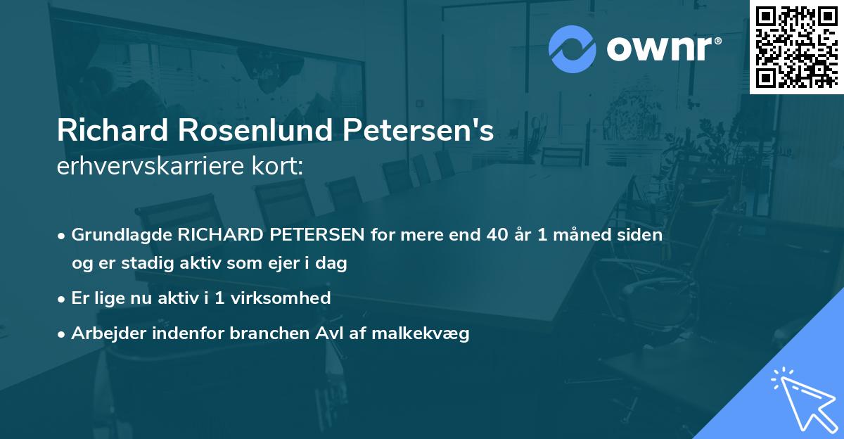 Richard Rosenlund Petersen's erhvervskarriere kort