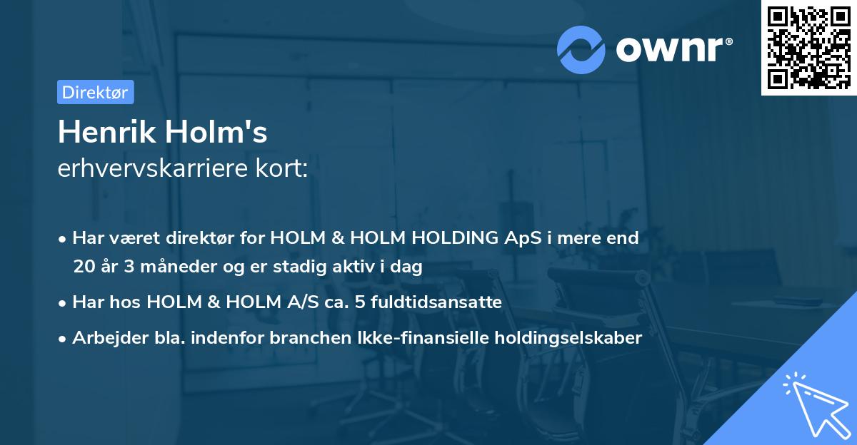 Henrik Holm's erhvervskarriere kort