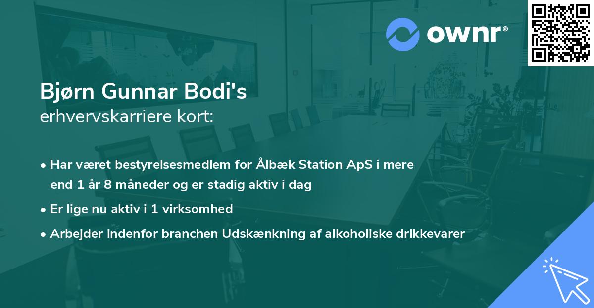 Bjørn Gunnar Bodi's erhvervskarriere kort